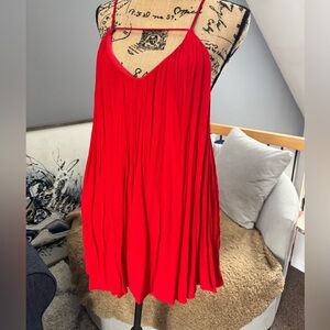 Superdown red mini dress with spaghetti straps